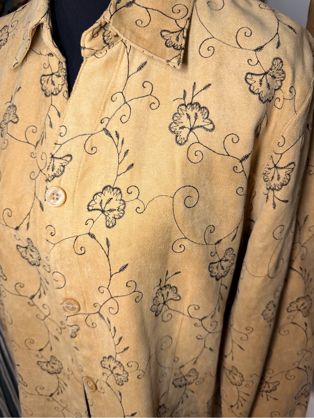 Vintage Sag Harbor Embroidered Button Up Western Boho Oversized Medium - Picture 3 of 4